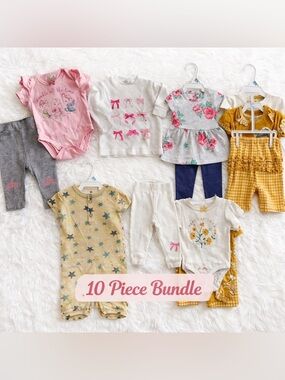 NEW 10 Pc Baby Girl Bundle 6M Disney Carterβs Outfits Sets Mix & Match